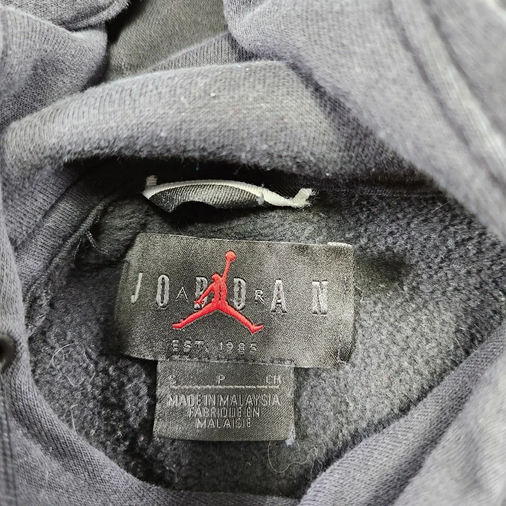 Jordan Nike Hoodie Men Small Black 23 DNA Fleece Black Cotton Blend Basketball